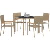 5-delat Trädgårdsmöbelset Beige Polyrottning vidaXL 4 - Sits – miniatyr 3