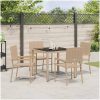 5-delat Trädgårdsmöbelset Beige Polyrottning vidaXL 4 - Sits – miniatyr 4