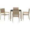 5-delat Trädgårdsmöbelset Beige Polyrottning vidaXL 4 - Sits – miniatyr 7