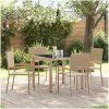 5-delat Trädgårdsmöbelset Beige Polyrottning vidaXL 4 - Sits – miniatyr 1