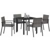 5-delat trädgårdsmöbelset Grå Poly Rattan vidaXL 80 x 80 x 73 cm – miniatyr 3