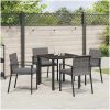 5-delat trädgårdsmöbelset Grå Poly Rattan vidaXL 80 x 80 x 73 cm – miniatyr 4