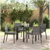 5-delat trädgårdsmöbelset Grå Poly Rattan vidaXL 80 x 80 x 73 cm – miniatyr 1