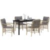 5-delat Trädgårdsmöbelset med Kuddar, Beige Poly Rattan vidaXL 140 x 70 x 73 cm – miniatyr 3
