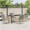 5-delat Trädgårdsmöbelset med Kuddar, Beige Poly Rattan vidaXL 140 x 70 x 73 cm – miniatyr 4