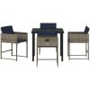 5-delat Trädgårdsmöbelset med kuddar Grå Poly Rattan vidaXL 4 - Sits – miniatyr 7