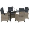 5-delat Trädgårdsmöbelset med Kuddar i Grå Poly Rattan vidaXL 4 - Sits – miniatyr 3