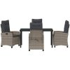 5-delat Trädgårdsmöbelset med Kuddar i Grå Poly Rattan vidaXL 4 - Sits – miniatyr 7