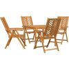 5-delat trädgårdsmöbelset Solid trä Akacia vidaXL Medium – miniatyr 2