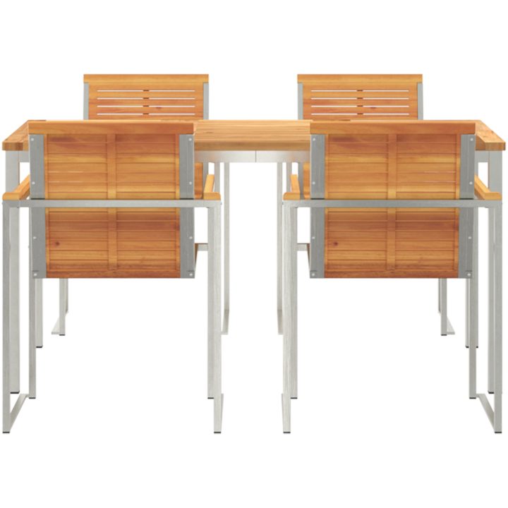 5-delat trädgårdsmöblemang av Solid Akaciaträ vidaXL Standard, 90 x 150 x 75 cm – bild 7