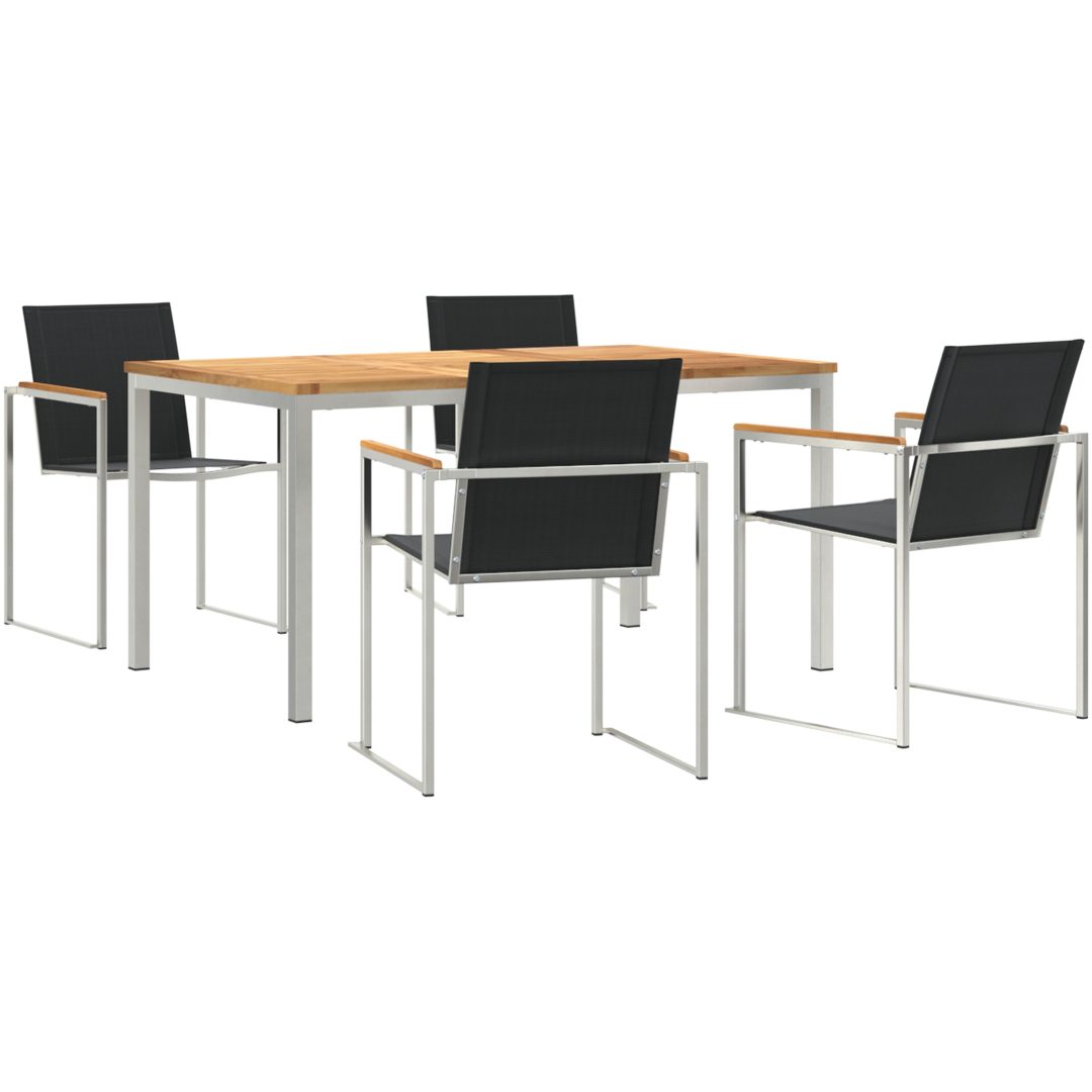 5-delat trädgårdsmöbler i solid teak vidaXL Medium – bild 2