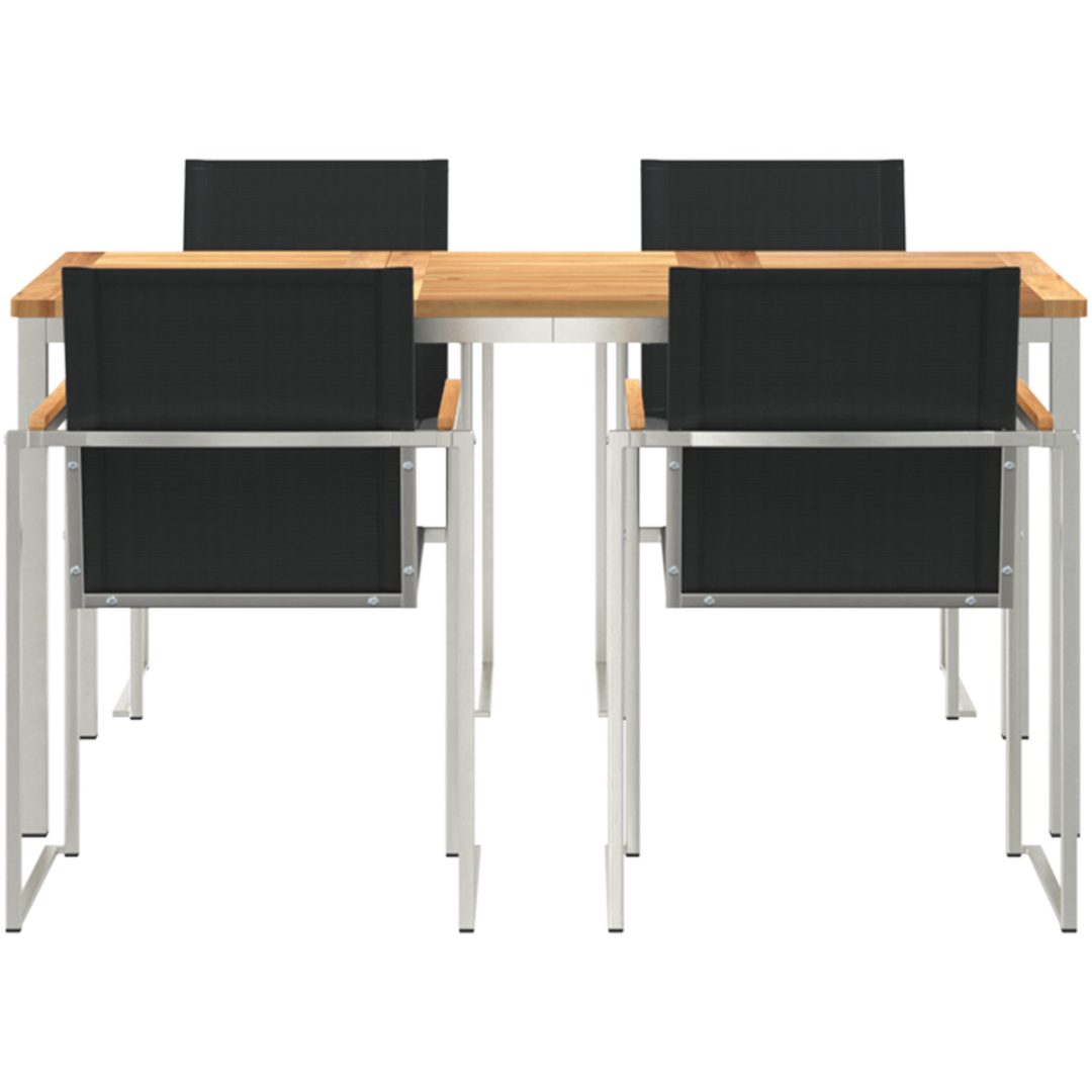 5-delat trädgårdsmöbler i solid teak vidaXL Medium – bild 7