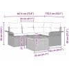 5-delat trädgårdsofa set med kuddar svart konstrotting akacia vidaXL 55 x 55 x 37 cm – miniatyr 9