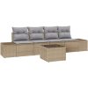 5-delat trädgårdsoff set med dynor Beige Polyrotting vidaXL 55 x 55 x 37 cm – miniatyr 2
