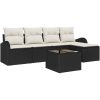 5-delat Trädgårdsoff-set med Dynor Brun Poly Rattan vidaXL 55 x 55 x 37 cm – miniatyr 2