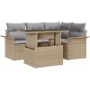 5-delat Trädgårdsoff-set med Kuddar Beige Poly-Rottning vidaXL 100 x 55 x 73 cm – miniatyr 2