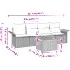 5-delat Trädgårdsoffa Set med Kuddar Grå Poly Rattan Acacia vidaXL 55 x 55 x 37 cm – miniatyr 8