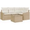 5-delat trädgårdsoffaset med kuddar brun polyrotning vidaXL 178.5 x 123.5 x 85 cm – miniatyr 2
