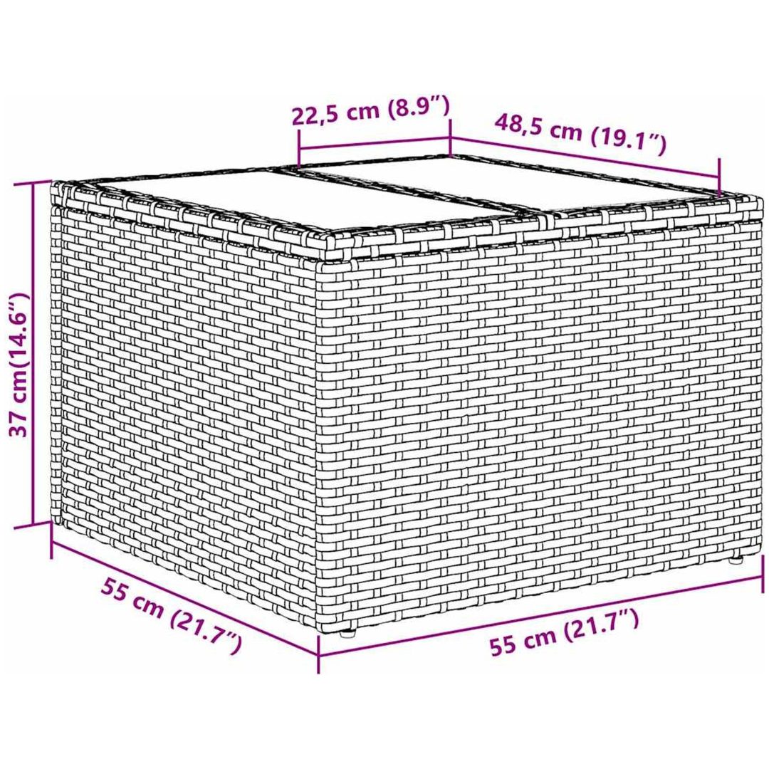 5-delat trädgårdsoffaset med kuddar brun polyrotning vidaXL 178.5 x 123.5 x 85 cm – bild 12