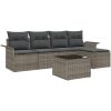 5-delat trädgårdsoffs-set med kuddar svart poly rattan vidaXL 55 x 55 x 37 cm – miniatyr 2