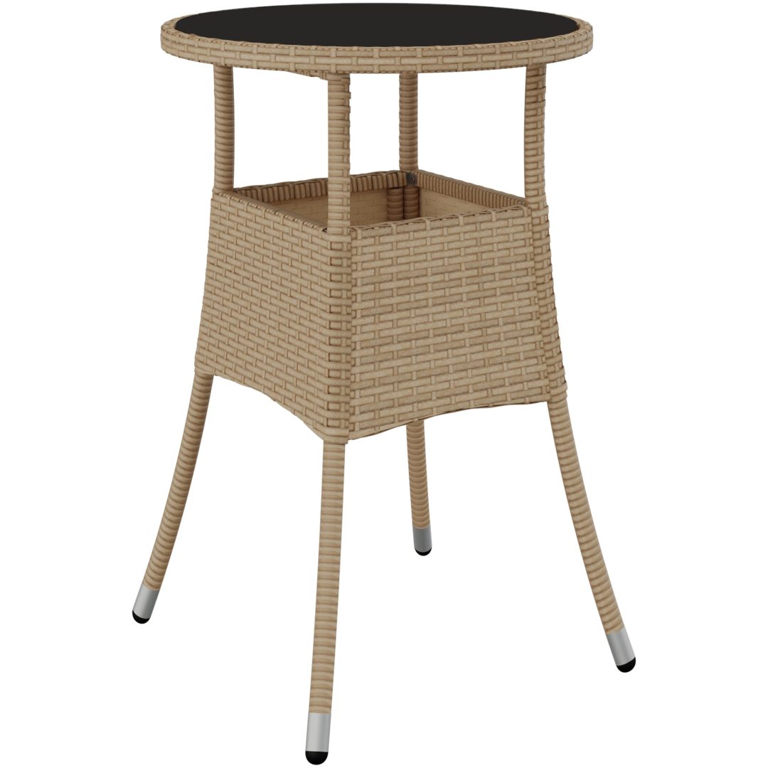 5-delat Trädgårdsserveringsset Beige Polyrotting vidaXL 60 x 60 x 75 cm – bild 5