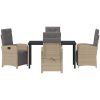 5-delat trädgårdsserveringsset med kuddar beige poly rotting vidaXL 4 - Sits – miniatyr 7