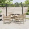 5-delat Trädgårdsset Beige Poly Rattan vidaXL 80 x 80 x 75 cm – miniatyr 3
