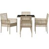 5-delat Trädgårdsset Beige Poly Rattan vidaXL 80 x 80 x 75 cm – miniatyr 6