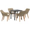 5-delat Trädgårdsset Beige Poly Rotting vidaXL 80 x 80 x 74 cm – miniatyr 2