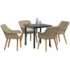 5-delat Trädgårdsset Beige Poly Rotting vidaXL 80 x 80 x 74 cm – miniatyr 3