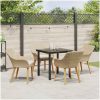 5-delat Trädgårdsset Beige Poly Rotting vidaXL 80 x 80 x 74 cm – miniatyr 4