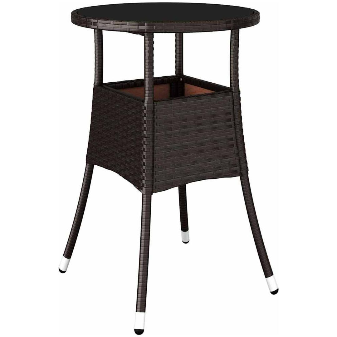 5-delat trädgårdsset Brun Polyrotting vidaXL 60 x 60 x 75 cm – bild 5