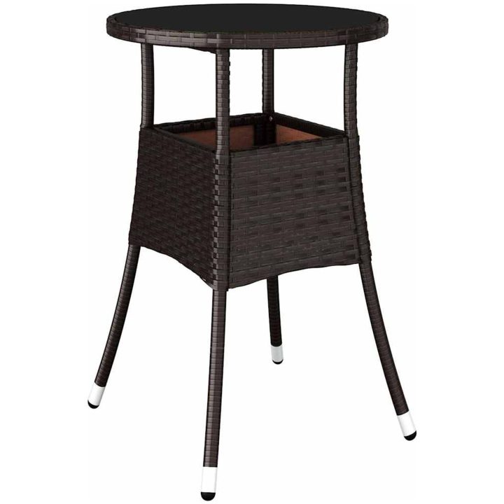 5-delat trädgårdsset Brun Polyrotting vidaXL 60 x 60 x 75 cm – bild 5