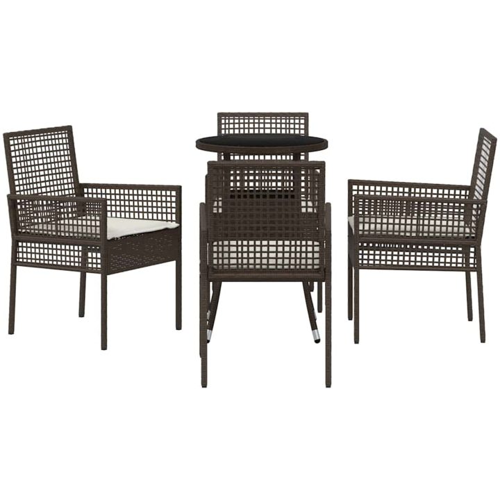 5-delat trädgårdsset Brun Polyrotting vidaXL 60 x 60 x 75 cm – bild 7