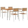 5-delat Trädgårdsset för mat Massivt Teakträ vidaXL 150 cm bordslängd – miniatyr 2