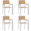 5-delat Trädgårdsset för mat Massivt Teakträ vidaXL 150 cm bordslängd – miniatyr 6