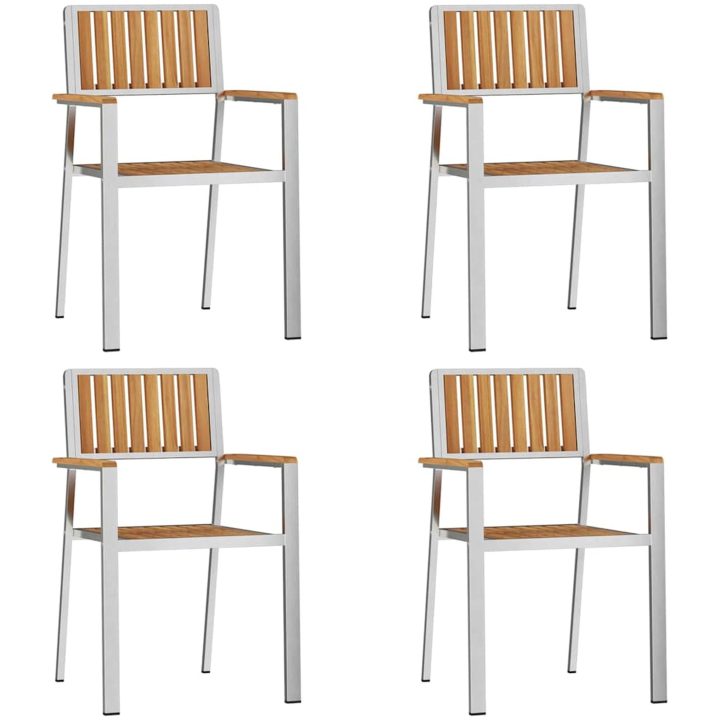 5-delat Trädgårdsset för mat Massivt Teakträ vidaXL 150 cm bordslängd – bild 6