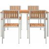 5-delat Trädgårdsset för mat Massivt Teakträ vidaXL 150 cm bordslängd – miniatyr 7