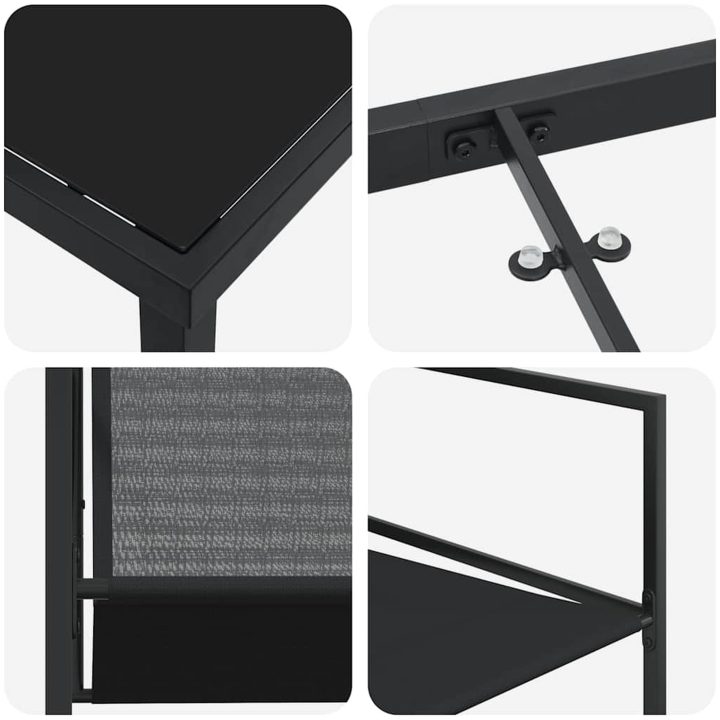5-delat Trädgårdsset i svart Textilene och stål vidaXL 140 x 70 x 73 cm – bild 7