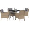 5-delat trädgårdsset med kuddar beige poly rattan vidaXL 80 x 80 x 73 cm – miniatyr 3