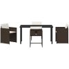 5-delat trädgårdsset med kuddar brun poly-konstrotting vidaXL 140 x 70 x 73 cm – miniatyr 7