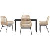 5-delat trädgårdsset med kuddar, brun poly rattan vidaXL 140 x 80 x 73 cm – miniatyr 7