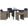 5-delat Trädgårdsset med Kuddar Grå Poly Rattan vidaXL 4 - Sits – miniatyr 3