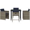 5-delat Trädgårdsset med Kuddar Grå Poly Rattan vidaXL 4 - Sits – miniatyr 7