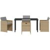 5-delat trädgårdsset med kuddar i beige polyrottning vidaXL 140 x 70 x 73 cm – miniatyr 7