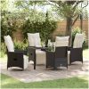5-delat trädgårdsset med kuddar, svart poly-rattan vidaXL 140 x 70 x 73 cm – miniatyr 1