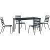 5-delat Trädgårdsset Mörkgrått Stål vidaXL 4 - Sits – miniatyr 2