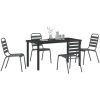 5-delat Trädgårdsset Mörkgrått Stål vidaXL 4 - Sits – miniatyr 3