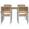 5-delat Trädgårdsset Solid Akacia och Metall vidaXL 140 x 80 x 75 cm – miniatyr 7