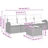 5-delat trädgårdssofaset med kuddar svart poly rattan vidaXL 55 x 55 x 37 cm – miniatyr 8
